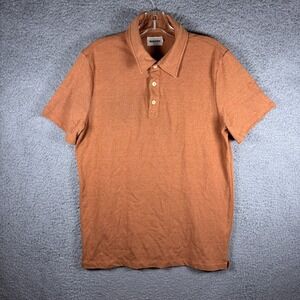 Taylor Stitch Polo Shirt Mens L 42 Orange Heavy Bag Short Sleeve Preppy